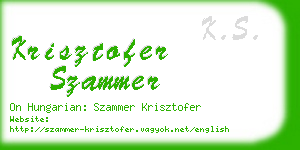 krisztofer szammer business card